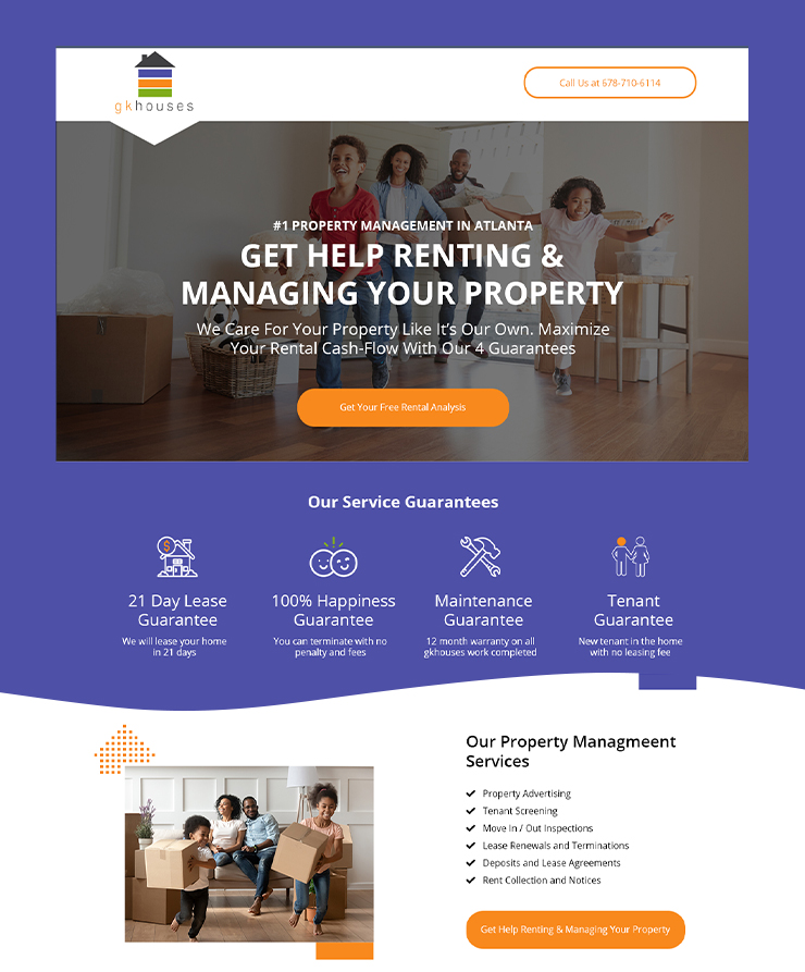GK Houses Landing Page Design Project